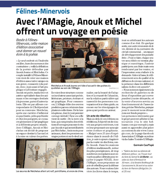 Création de la maison d'édition L'AMagie — article L'Indépendant