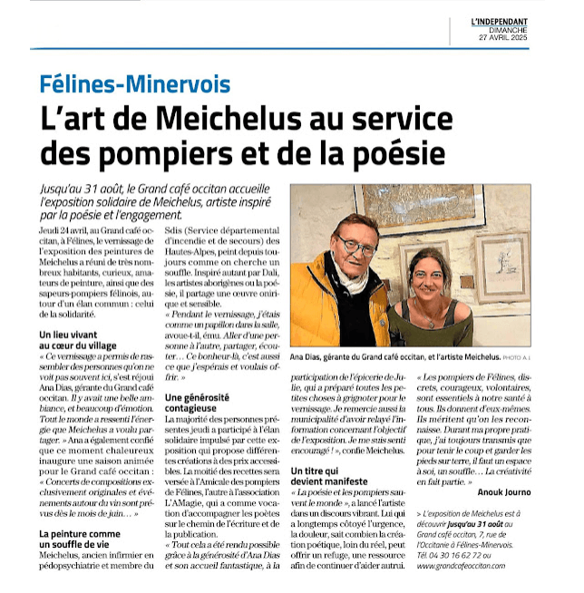 L'art de Meichelus au service des pompiers et de la poésie — L'Indépendant