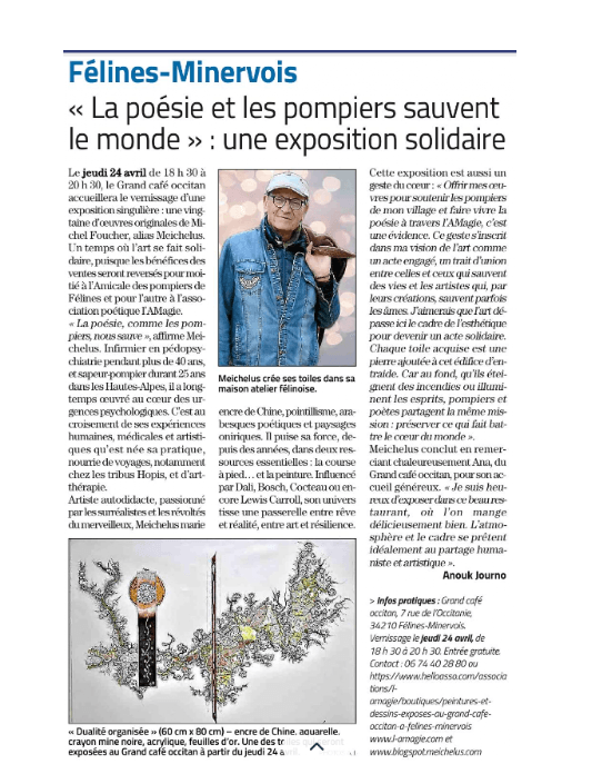 La poésie et les pompiers sauvent le monde — exposition solidaire